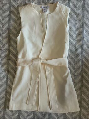 Sincerely Jules Cream Sleeveless Wrap Tunic with Belt